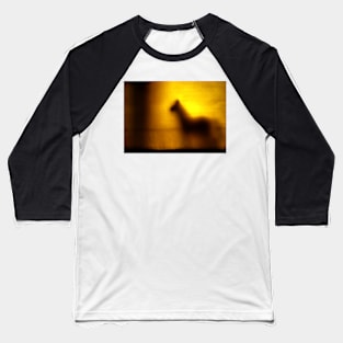 Yellow Horse Shadow Silhouette Baseball T-Shirt